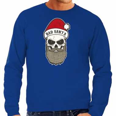 Bad santa foute kersttrui / outfit blauw voor man