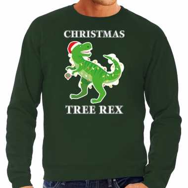 Christmas tree rex kersttrui / outfit groen voor man