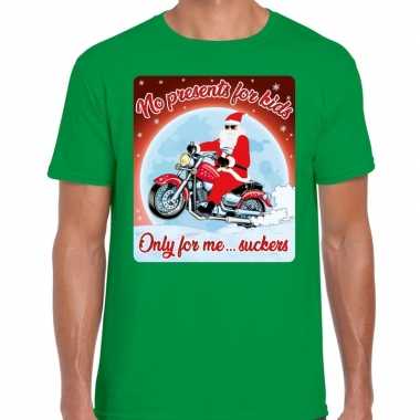Fout kerst t trui voor motorliefhebbers no presents groen man
