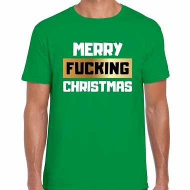 Fout kersttrui merry fucking christmas groen voor man
