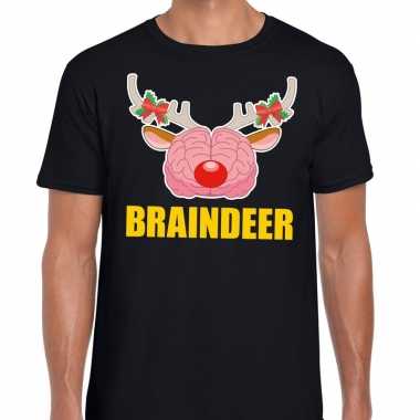 Foute kerst t trui braindeer zwart voor man