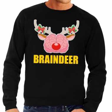 Foute kersttrui braindeer zwart voor man