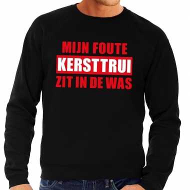 Foute kersttrui in de was zwart voor man