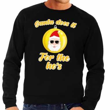 Foute kersttrui santa does it for the ho's zwart voor man