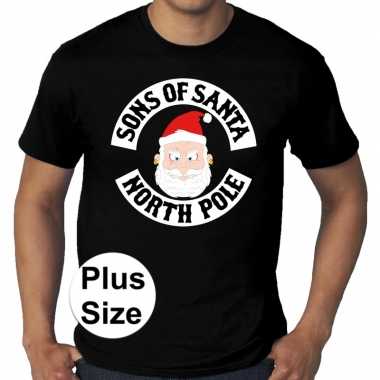 Grote maten fout kerstrui sons of santa zwart man