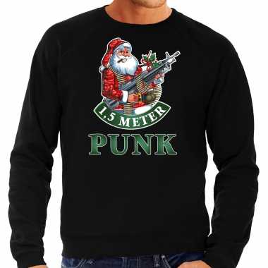 Grote maten foute kersttrui / outfit 1,5 meter punk zwart voor man