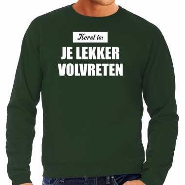 Kerst is je lekker volvreten foute kersttrui / kerst outfit groen voor man