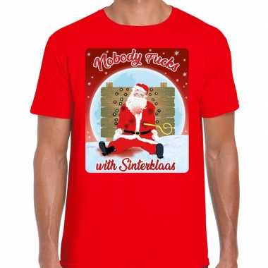 Sinterklaas / kerst t trui nobody fucks with sinterklaas man