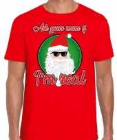 Fout kersttrui cool santa i am real rood voor man