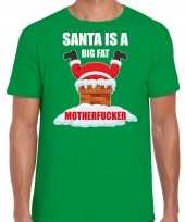Fout kersttrui outfit santa is a big fat motherfucker groen voor man