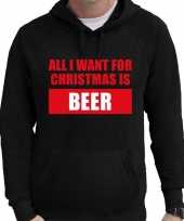 Foute kerst hoodie trui all i want for christmas zwart man