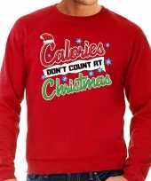 Foute kersttrui calories dont count christmas rood voor man