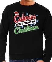Foute kersttrui calories dont count christmas zwart voor man