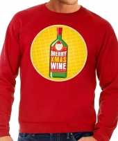 Foute kersttrui merry christmas wine rood man
