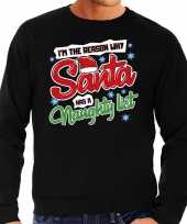 Foute kersttrui why santa has a naughty list zwart voor man