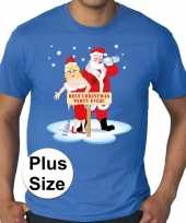 Grote maten fout kerst trui best christmas party blauw man