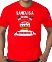 Grote maten fout kersttrui outfit santa is a big fat motherfucker rood voor man