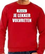 Grote maten kerst is je lekker volvreten foute kersttrui kerst outfit rood voor man