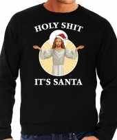 Holy shit its santa fout kersttrui outfit zwart voor man