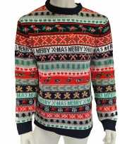 Kabel kersttrui merry x mas met lichtjes lampjes voor volwassenen man